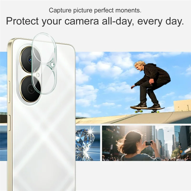 IMAK voor Huawei Enjoy 80 Gehard Glas Camera Lensbeschermer + Acryl Lensdop