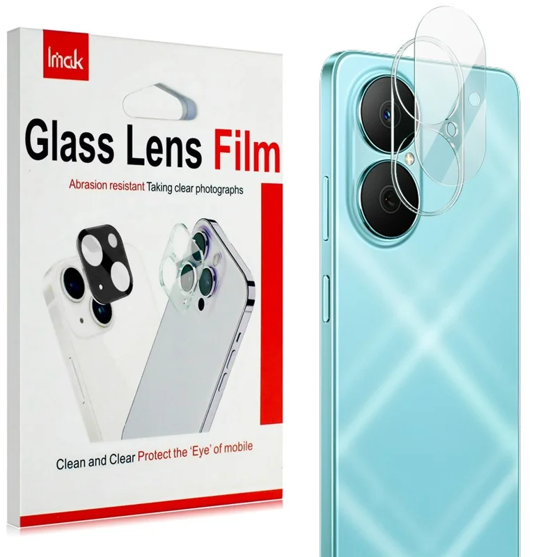 IMAK voor Huawei Enjoy 80 Gehard Glas Camera Lensbeschermer + Acryl Lensdop
