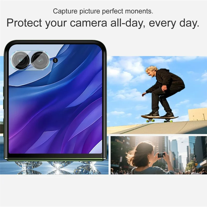 IMAK para Motorola Razr 50 Ultra 5G Protector de Cristal Templado para Lente de Cámara + Tapa de Lente de Acrílico