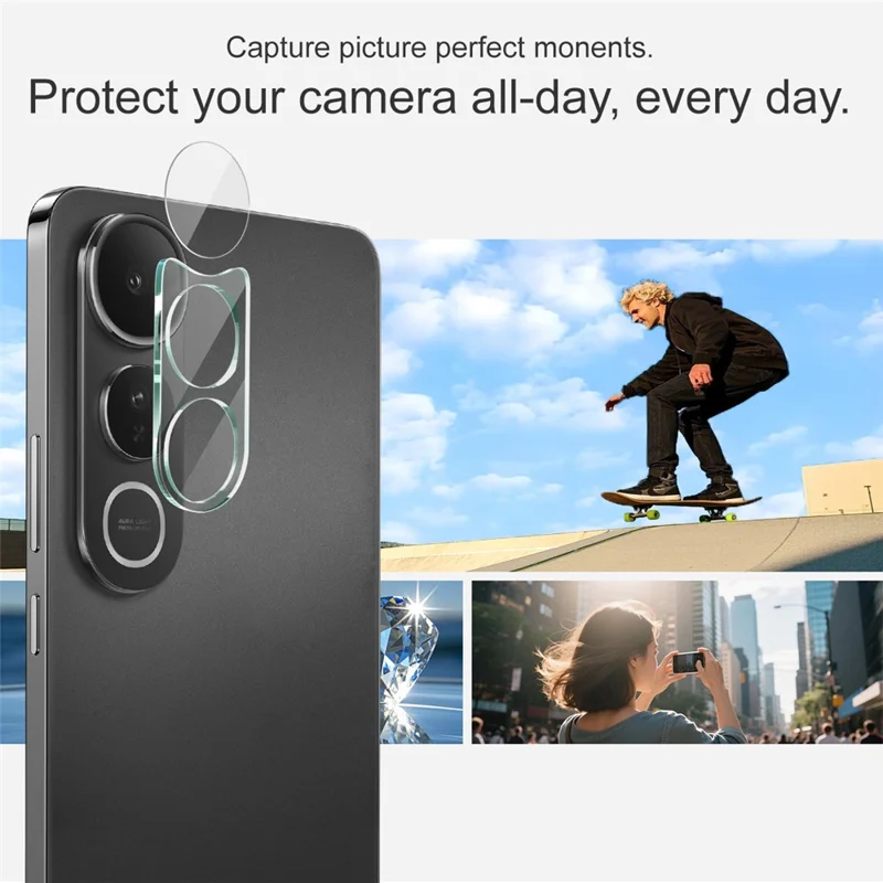 IMAK For vivo V50 Lite 5G Tempered Glass Camera Lens Protector + Acrylic Lens Cap