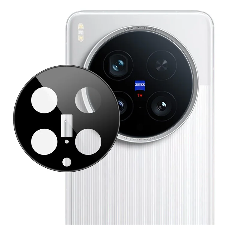 IMAK Pour vivo X200 Ultra 5G Protecteur de Lentille de Caméra en Verre Trempé avec Cadre Auto-Positionnant (Version Noir)