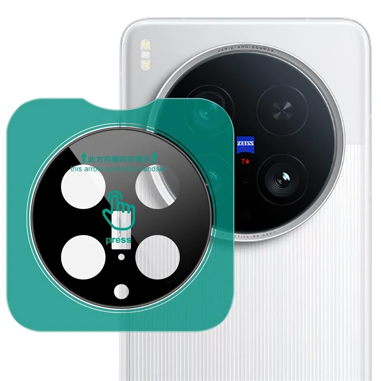 IMAK Pour vivo X200 Ultra 5G Protecteur de Lentille de Caméra en Verre Trempé avec Cadre Auto-Positionnant (Version Noir)