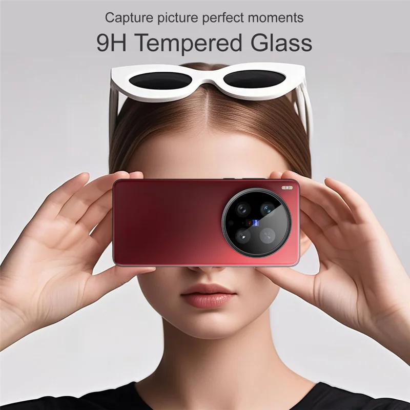 IMAK Pour vivo X200 Ultra 5G Protecteur de Lentille de Caméra en Verre Trempé avec Cadre Auto-Positionnant (Version Noir)