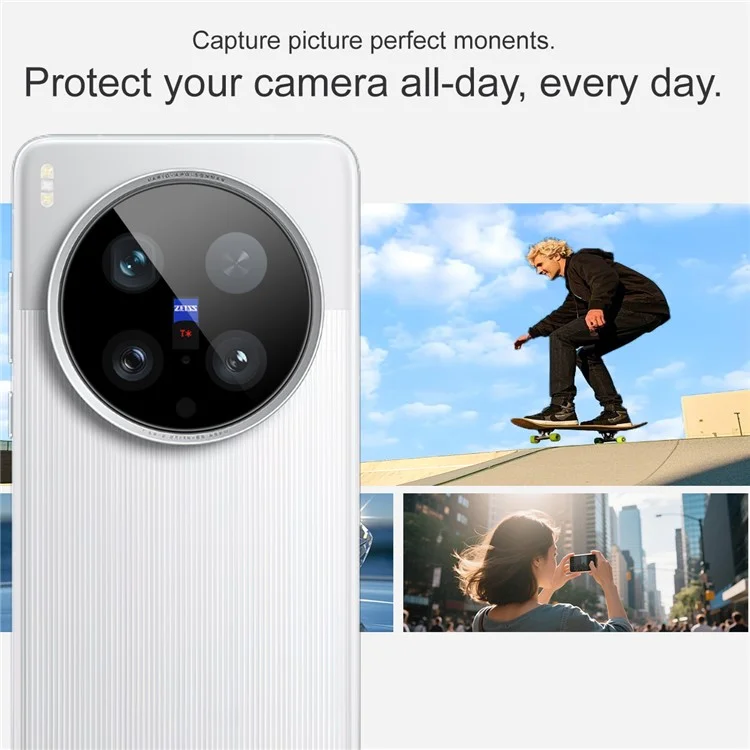 IMAK Pour vivo X200 Ultra 5G Protecteur de Lentille de Caméra en Verre Trempé avec Cadre Auto-Positionnant (Version Noir)