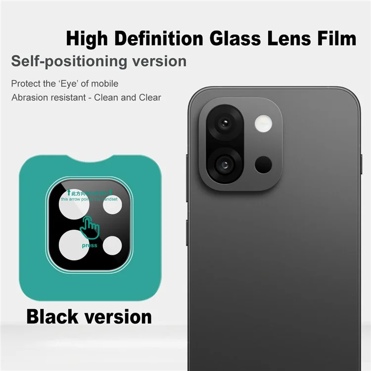 IMAK For OnePlus 13T 5G Tempered Glass Camera Lens Protector with Self Positioning Frame (Black Version)