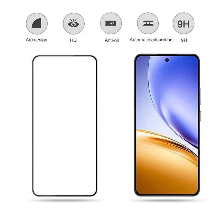 MOCOLO для Realme 14 5G / 14T 5G Защитное стекло Анти-удар с шелкографией - Черный