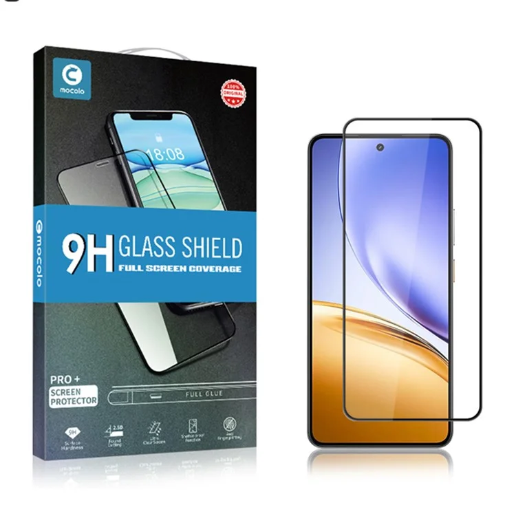 MOCOLO для Realme 14 5G / 14T 5G Защитное стекло Анти-удар с шелкографией - Черный