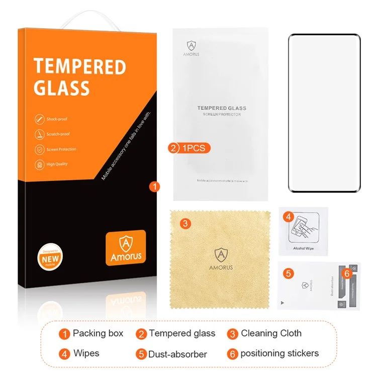 AMORUS Screen Protector For Edge 60 5G / 60 Pro 5G / 60 Fusion 5G / 60s 5G / 50 5G / 50 Pro 5G , 3D Curved Tempered Glass Film