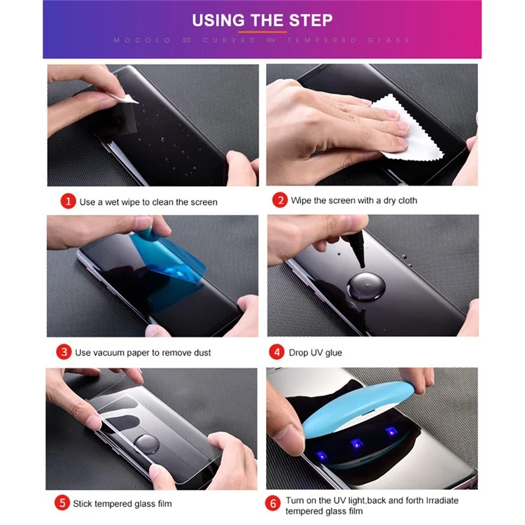 MOCOLO Screen Protector For Motorola Edge 60 5G / 60 Pro 5G / 60 Fusion 5G / 60s 5G / 50 5G / 50 Pro 5G , Tempered Glass UV Liquid Film 3D Curved Full Coverage