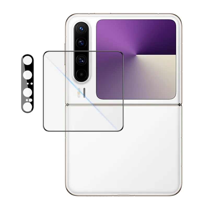 IMAK For Huawei Pura X Camera Lens Film + Rear Screen Protector with Self Positioning Frame (Black Version)