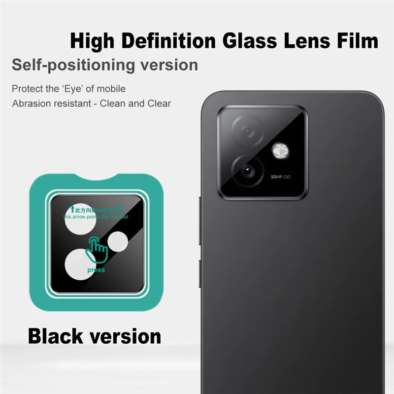 IMAK For Honor X60 GT 5G Tempered Glass Camera Lens Protector with Self Positioning Frame (Black Version)