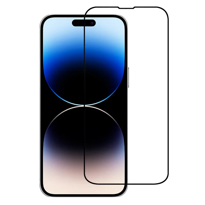 For iPhone 14 Pro Ultra Clear Full Glue Screen Protector Anti-explosion Silk Printing High Aluminum-silicone Glass Screen Film