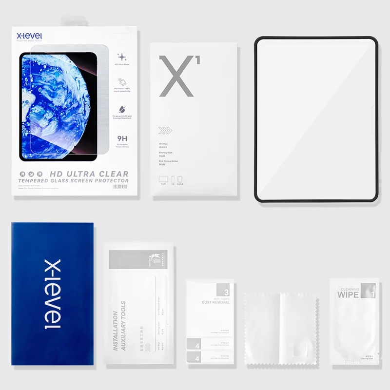 X-LEVEL For iPad Pro 11 (2025) / 11 (2024) Tempered Glass Screen Protector HD Clear Screen Film with Installation Tool