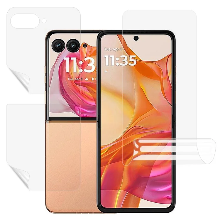 Für Motorola Razr 60 Ultra Displayschutz Set, Vorder- + Rückseite Vollabdeckung TPU+PET Hydrogel-Folie
