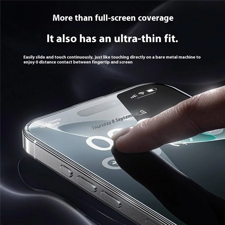 BENKS Pour iPhone 15 Pro Protection d'écran en Verre Trempé Bords Incurvés 3D Ultra-Fin 0,18mm Haute Qualité en Verre d'Aluminium-Silicium