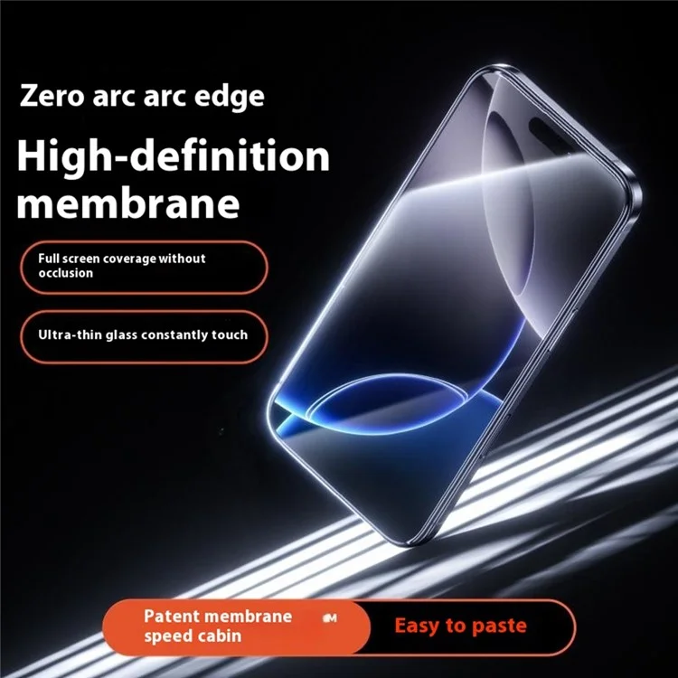 BENKS Protector de Pantalla de Vidrio de Silicona de Aluminio Ultra Transparente de 0,3 mm para iPhone 16 Pro Max