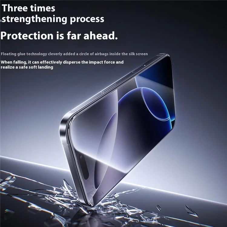 BENKS Protector de Pantalla de Vidrio de Silicona de Aluminio Ultra Transparente de 0,3 mm para iPhone 16 Pro Max