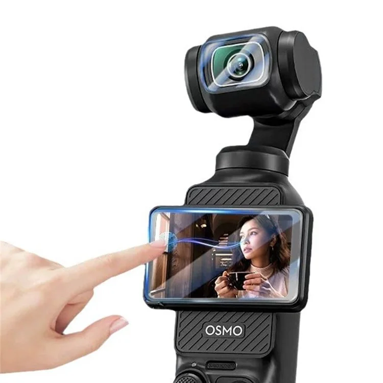 Für DJI Osmo Pocket 3 AR Displayschutz-Set mit Objektivfolie Actionkamera-Displayschutzfolie