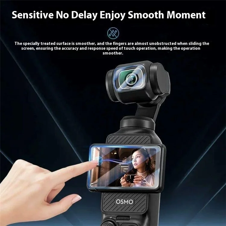 Für DJI Osmo Pocket 3 AR Displayschutz-Set mit Objektivfolie Actionkamera-Displayschutzfolie
