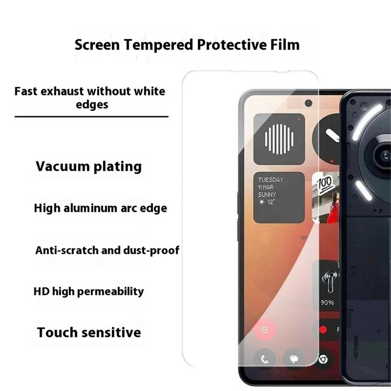 For Nothing Phone (3a) Tempered Glass Screen Protector Set with Lens Films