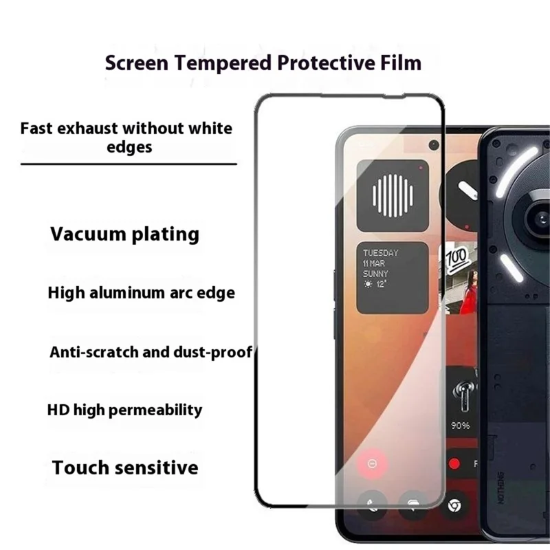 For Nothing Phone (3a) Tempered Glass Screen Protector Set with Lens Films
