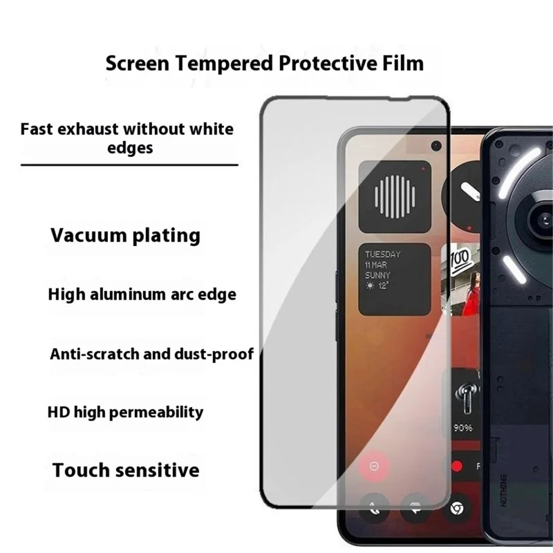 For Nothing Phone (3a) Tempered Glass Screen Protector Set with Lens Films