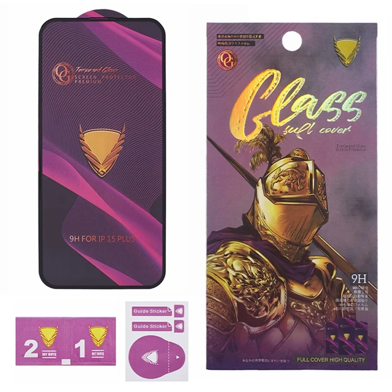 Compra a granel 10 Uds. / Juego de Protector de Pantalla de Vidrio Templado para iPhone 15 Plus, Dureza 9H, Cobertura Completa