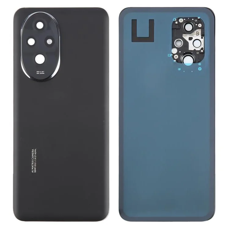 Coque arrière de batterie Honor 200 5G avec bague d'objectif de caméra Pièce de rechange (Sans logo) - Noir