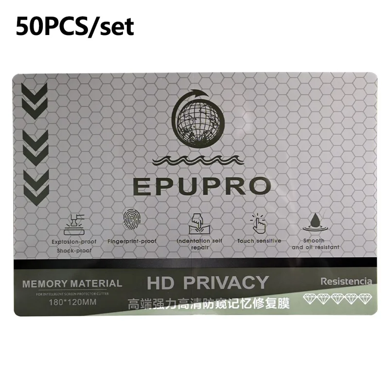 50Pcs / Pack TPU HD Anti-Spy Privacy Screen Protector Self Healing Curved Screens Film 180 x 120mm