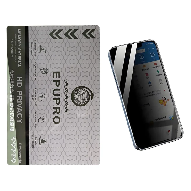 50Pcs / Pack TPU HD Anti-Spy Privacy Screen Protector Self Healing Curved Screens Film 180 x 120mm