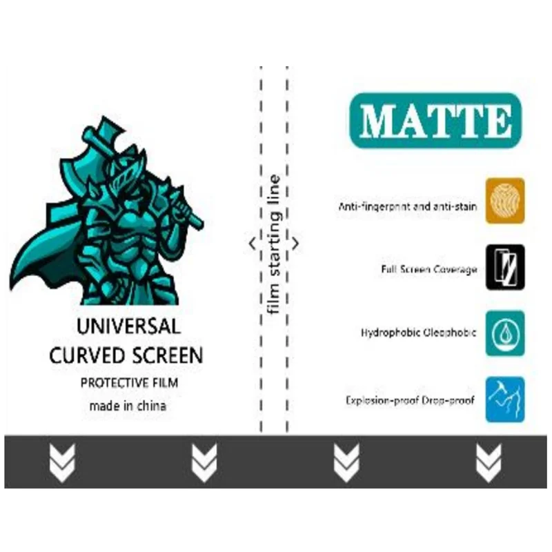 50Pcs / Pack 180 x 120mm Matte Screen Protector Full Coverage TPU Hydrogel Film Anti Fingerprint Explosion Proof