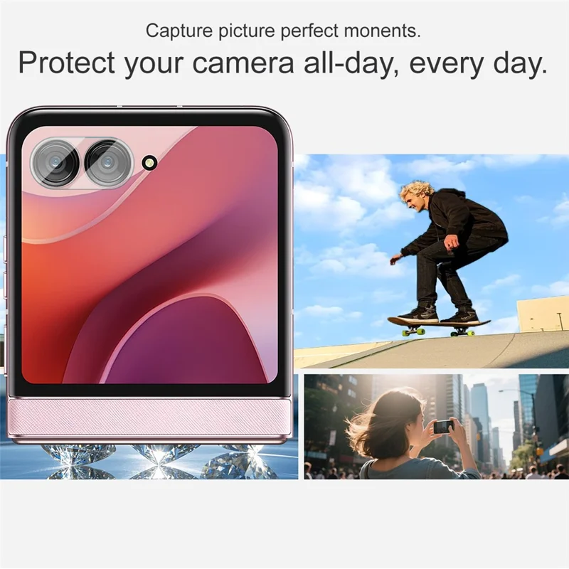 IMAK For Motorola Razr 60 Tempered Glass Camera Lens Protector + Acrylic Lens Cap
