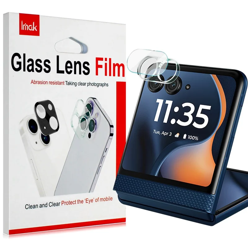 IMAK For Motorola Razr 60 Tempered Glass Camera Lens Protector + Acrylic Lens Cap