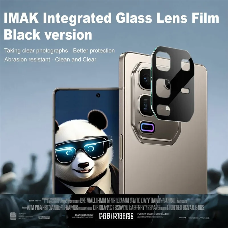 IMAK Pour Infinix Note 50 Pro+ 5G Film de Protection en Verre Trempé pour Objectif + Capuchon Acrylique (Version Noire)