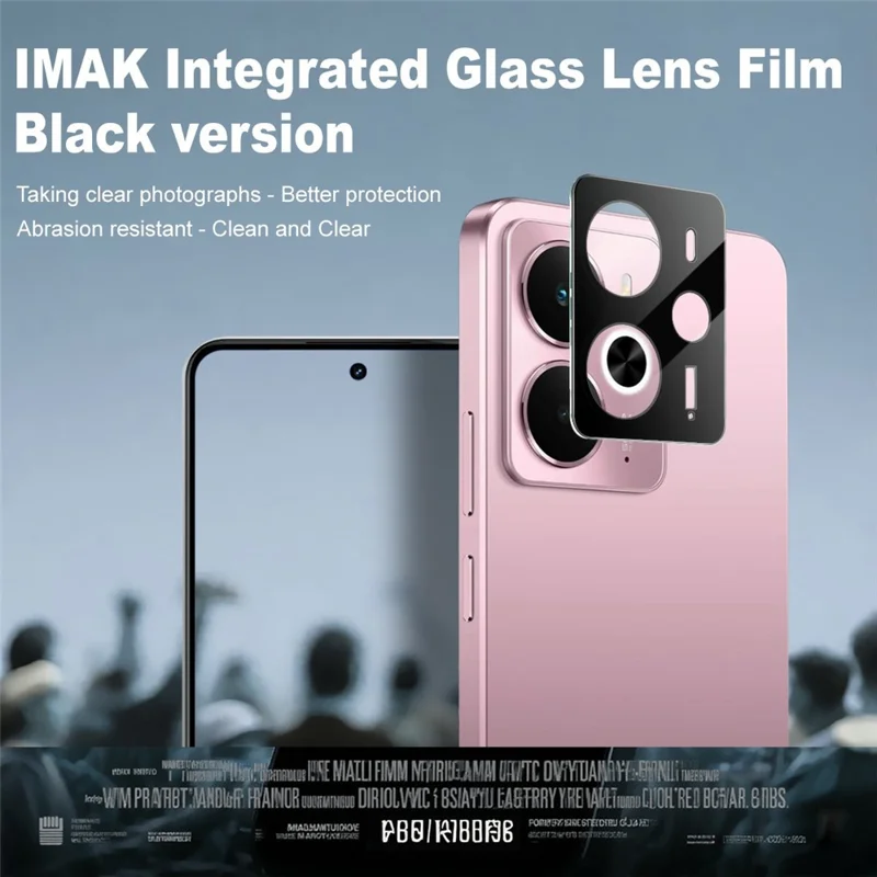 IMAK For Realme 14 5G Tempered Glass Lens Film + Acrylic Cap (Black Version)