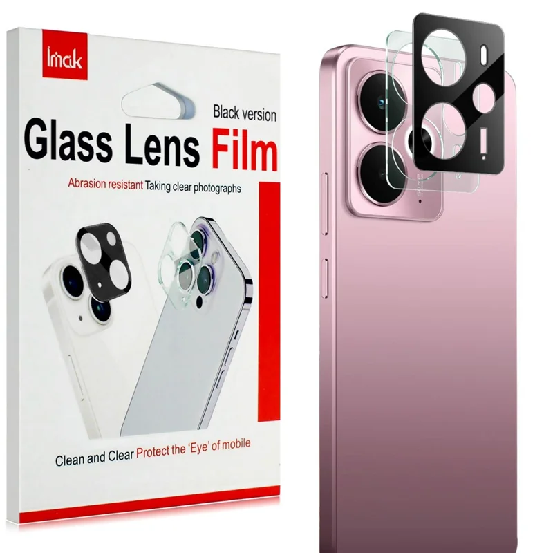 IMAK For Realme 14 5G Tempered Glass Lens Film + Acrylic Cap (Black Version)
