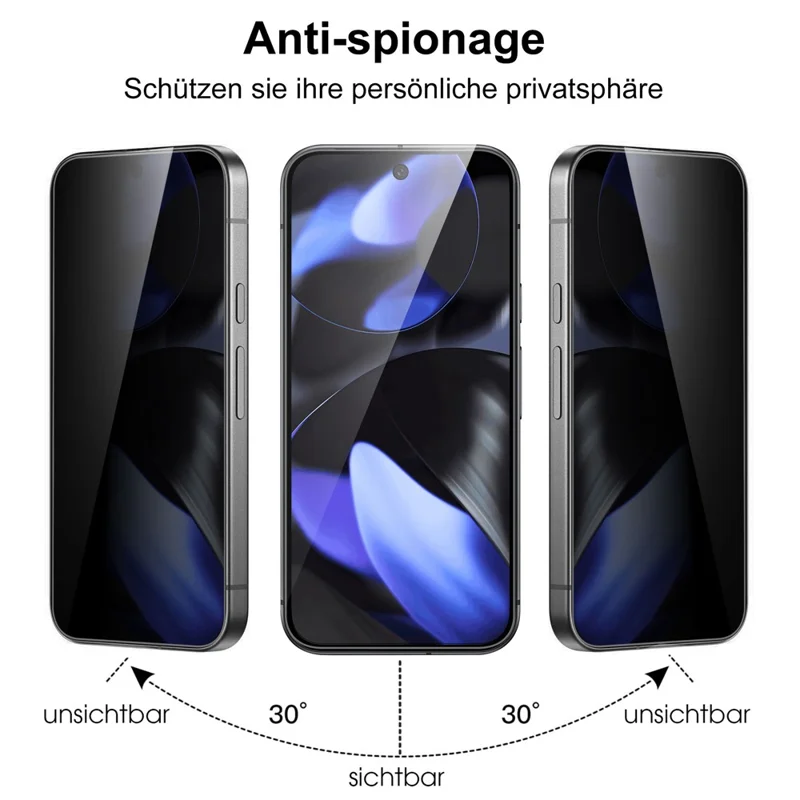 For Google Pixel 10 Pro / 10 / 9 Pro / 9 Tempered Glass Screen Protector 2.5D Arc Edge Anti-Spy Film