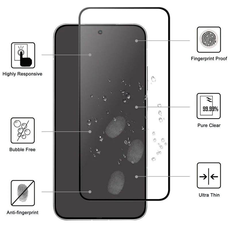 Pour Xiaomi Redmi Turbo 4 Pro 5G / Poco F7 5G Protecteur d'écran en verre AGC Collage complet Bord noir Film de protection d'écran