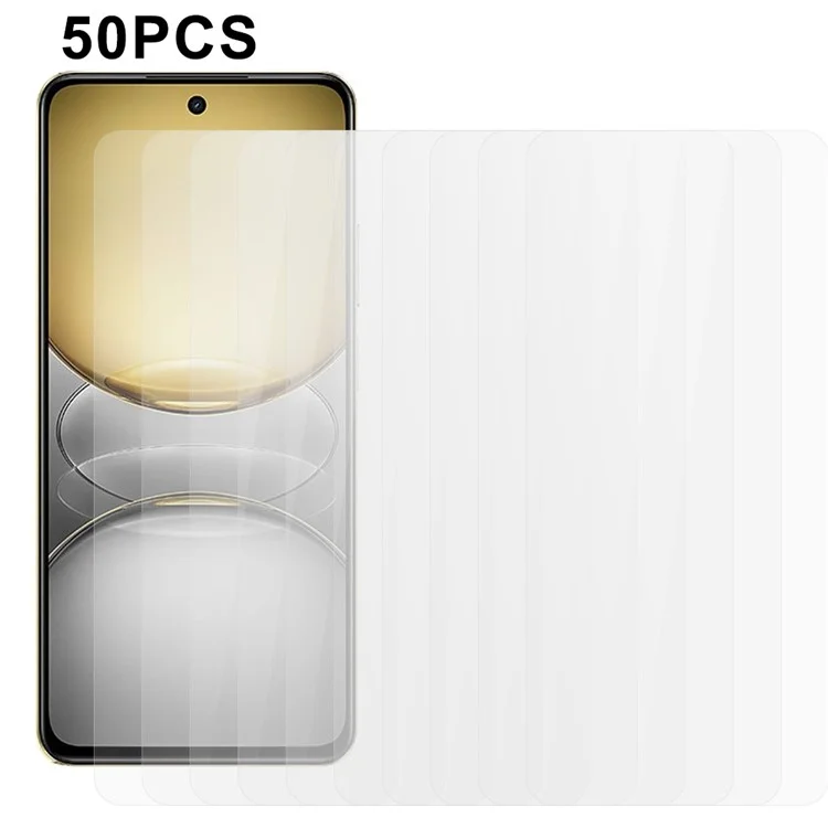 Pack de 50 Protectores de Pantalla para Realme C75 5G / C75 4G Cristal Templado de Pegado Completo Transparente