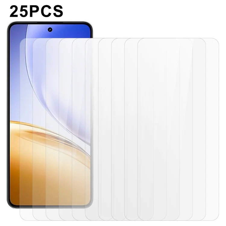 Kit com 25 Películas Protetoras de Vidro Temperado de Alta Definição para Realme 14 5G / 14T 5G