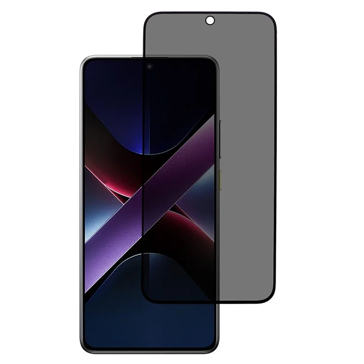 Pour Xiaomi Poco X7 Pro 5G / Redmi Turbo 4 5G Verre Trempé Anti-Indiscrétion à Couverture Totale avec Impression sur Soie Protecteur d'Écran