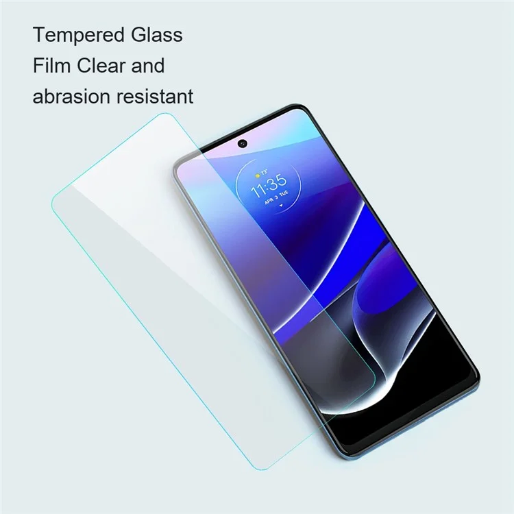 AMORUS For Motorola Moto G72 4G Anti-explosion High Aluminum-silicon Glass Screen Protector 2.5D Arc Edge 9H Protective Film