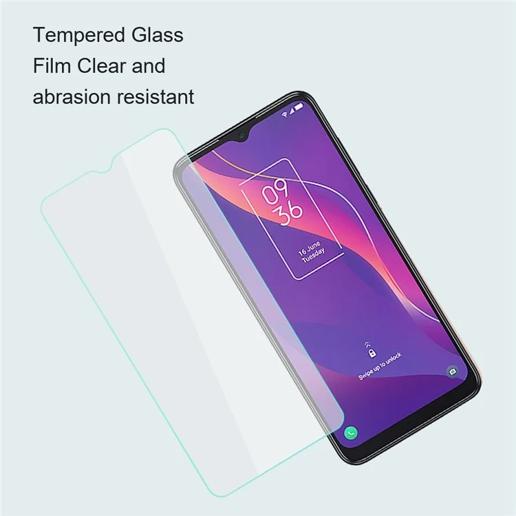 AMORUS For TCL 30E / 30 SE / 305 / 306 High Aluminum-silicon Glass Film 2.5D Arc Edge HD Clear Anti-explosion Screen Protector