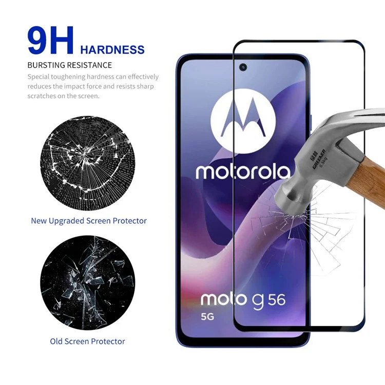 RURIHAI For Motorola Moto G56 5G Screen Protector Secondary Hardening High Aluminium-Silicon Glass Film