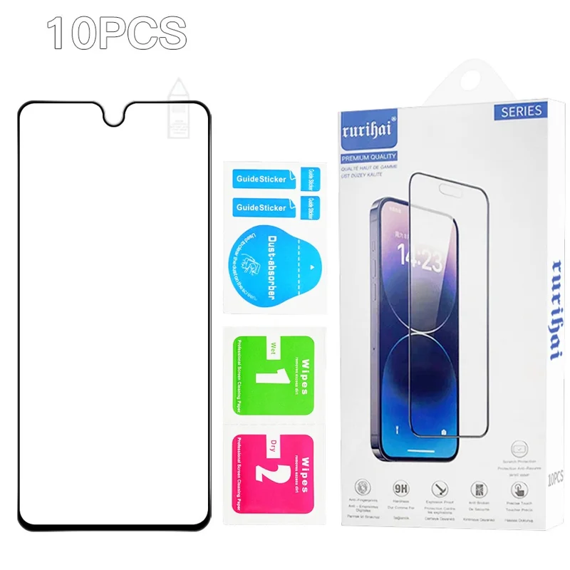 RURIHAI 10Pcs For Wiko Hi Enjoy 80S 5G  /  80 5G High Aluminium-Silicon Glass Film 0.26mm 2.5D Screen Protector