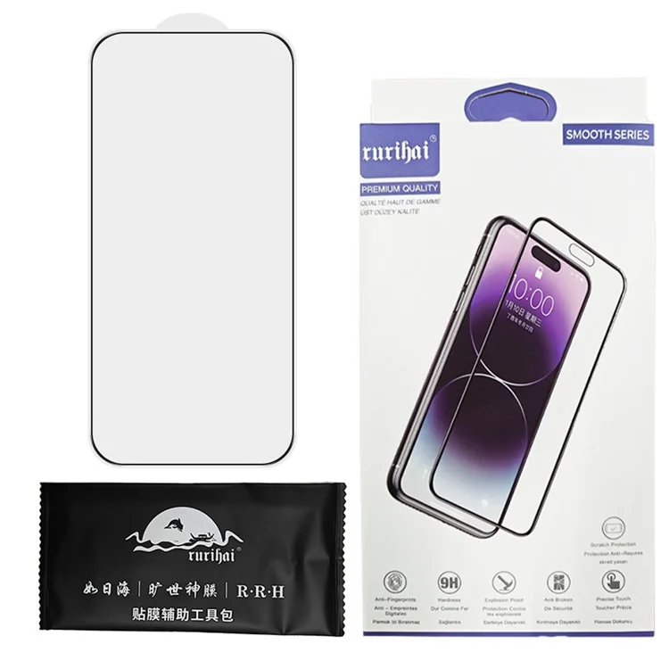 RURIHAI Per iPhone 17 Pellicola Protettiva Schermo HD 0,33 mm Copertura Completa Pellicola in Vetro ad Alta Alluminio-Silicio