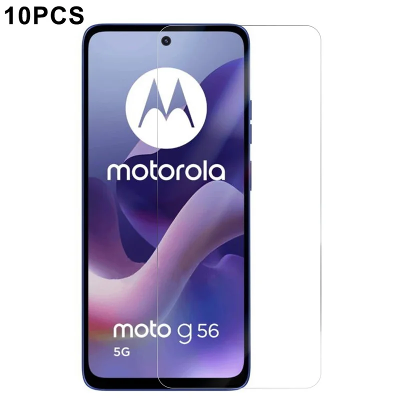 RURIHAI 10Pcs For Motorola Moto G56 5G Screen Protector 0.26mm 2.5D High Aluminium Silicon Glass Film