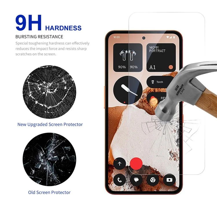 RURIHAI для Nothing CMF Phone 2 Pro защитное стекло 0,26 мм 2,5D из высокопрочного алюмосиликатного стекла