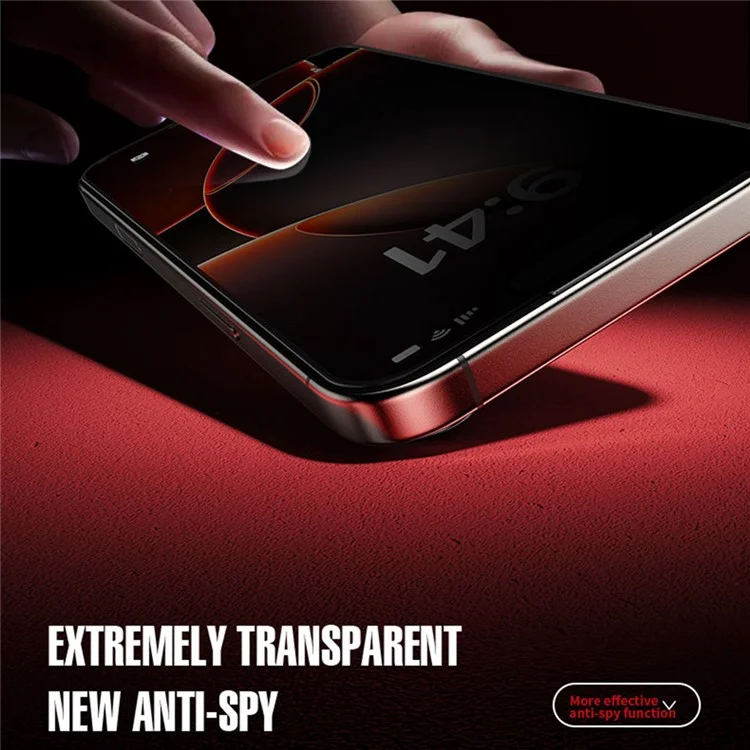 WEKOME WTP-116 Película de Vidro Temperado para iPhone 16 Pro Max com Proteção de Privacidade, Curvatura 6D e Borda Ultra-Fina