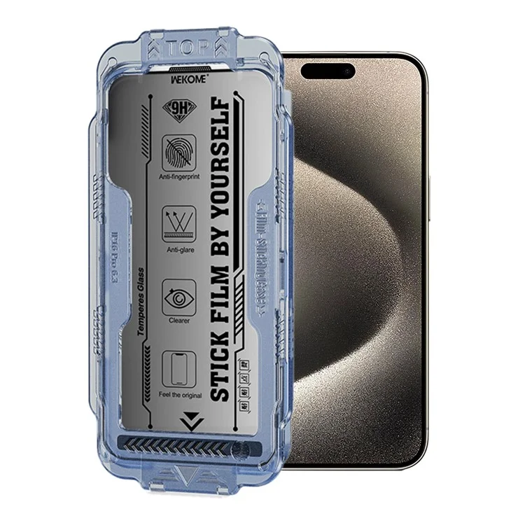 WEKOME WTP-116 Protector de pantalla 6D Curved Ultra-Fine Edge Privacy para iPhone 15 Pro Película de vidrio templado